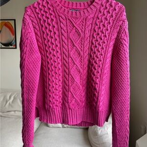 Polo Ralph Lauren Fuchsia Cable Knit Sweater
